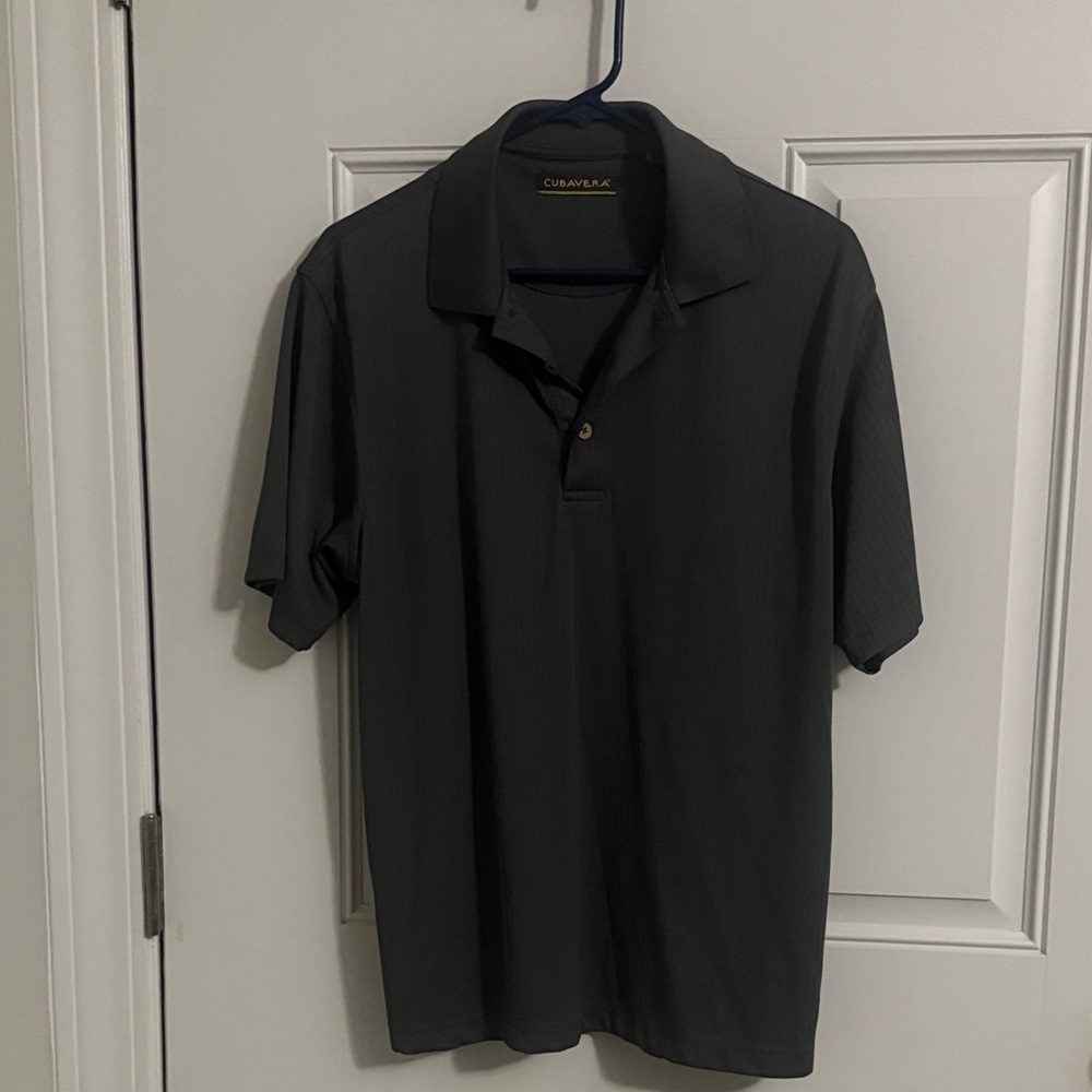 Cubavera Men's Charcoal Short-Sleeve Polo